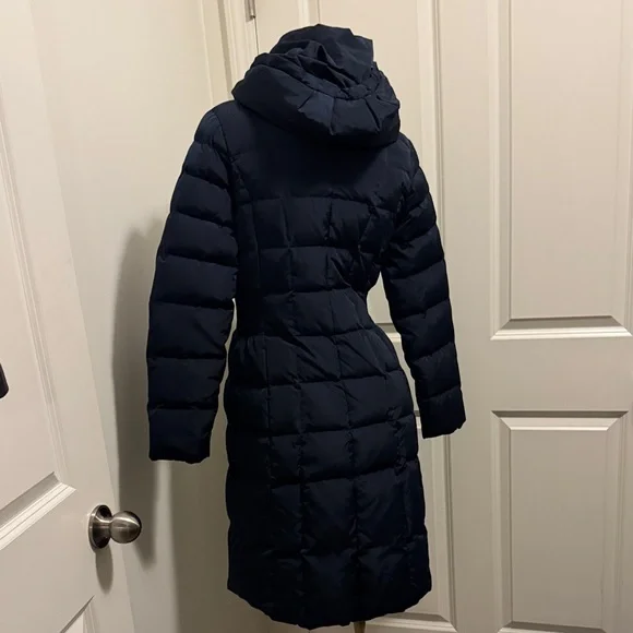 Cole Haan Dark Blue Hooded Down Puffer Jacket - Picture 9 of 15